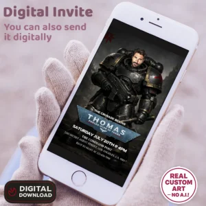 Chaos Space Marines Invitation – Personalized Warhammer 40K Birthday Invite For Adults (24h Delivery) – Digital Download