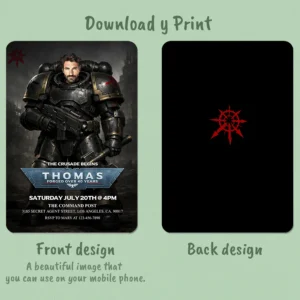 Chaos Space Marines Invitation – Personalized Warhammer 40K Birthday Invite For Adults (24h Delivery) – Digital Download