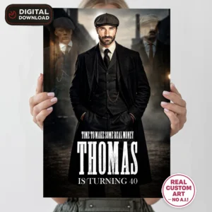 Peaky Blinders Birthday Welcome Sign for Adults – Personalized Gangster Party Decor (24h Delivery) – Digital Download