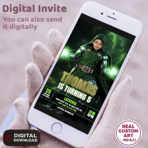 Dr. Doom Birthday Invitation – Personalized Supervillain Photo Invitation (24h Delivery) – Digital Download