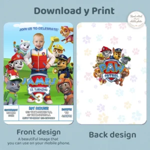 Paw Patrol Birthday Invitation – Personalized Ryder Party Invitation (24h Delivery) – Digital Download