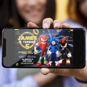 Custom Sonic Birthday Invitation – Personalized Sonic Party Invitation (24h Delivery) – Digital Download
