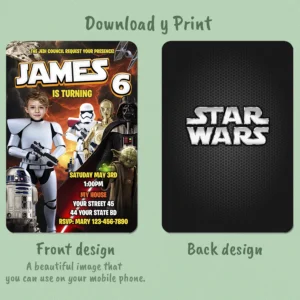 Star Wars Trooper Birthday Invitation – Personalized Trooper Photo Invite (24h Delivery) – Digital Download