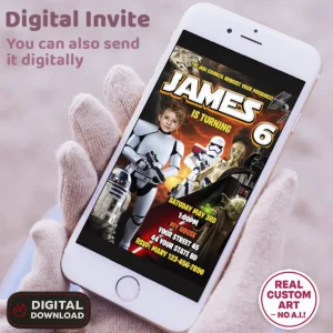 Star Wars Trooper Birthday Invitation – Personalized Trooper Photo Invite (24h Delivery) – Digital Download