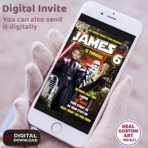 Darth Vader Photo Invitation – Personalized Sith Edition (24h Delivery) – Digital Download