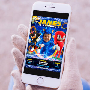 Sonic Birthday Party Invitation – Custom Sonic Photo Invite